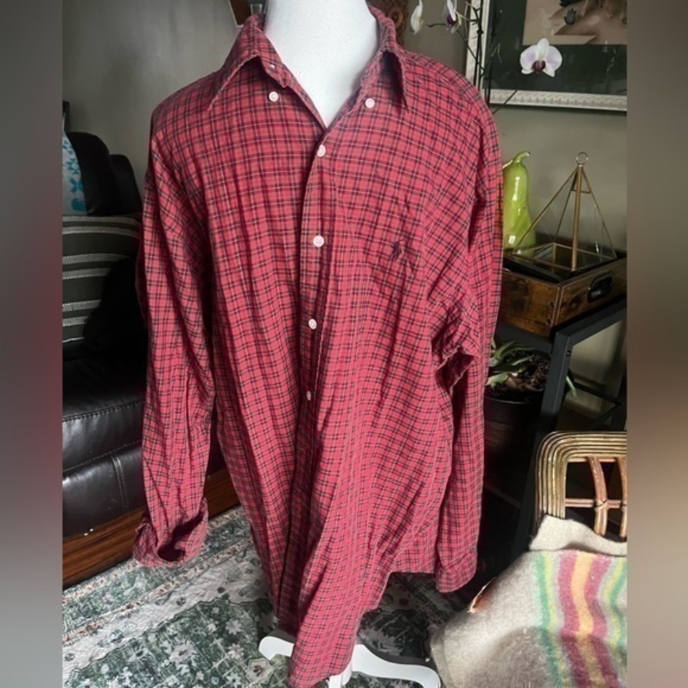 Ralph Lauren Red and Black Plaid Blake Shirt